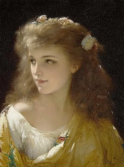Pierre Olivier Joseph Coomans - Un ritratto di una giovane donna